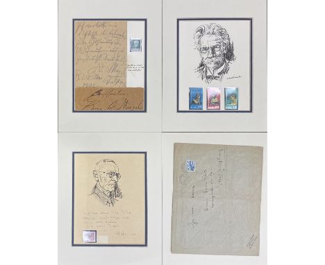 Drei Autographen von Hermann Hesse, Albert Schweitzer und Adolph von Menzel: Hermann Hesse (1877-1962, Dichter und Nobelpreis