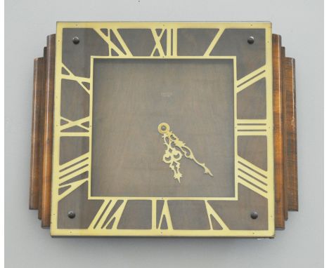 Art Deco style "Smiths Sectric" walnut wall clock, gilt numerals to the square chapter, width 50cm.