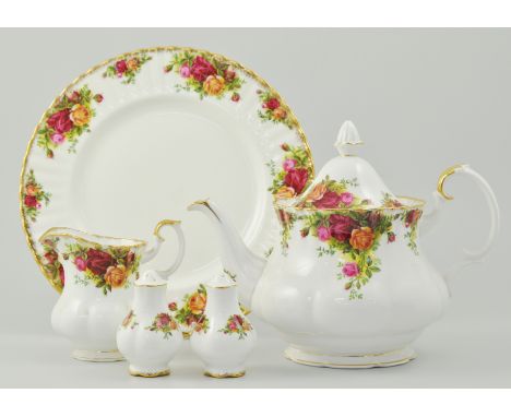 Extensive collection of Royal Albert, "Old Country Roses" pattern wares to include nineteen tea cups, twelve saucers, two sug