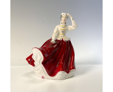 Mini Ladies plays tribute to the Pretty Ladies Series, Glossy figure dressed in red and white. Royal Doulton backstamp. This 