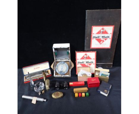 A MEDIUM LANDING COMPASS, BY H, HUGHES & SON Ltd, LONDONno. 14122cased, with attachment, with other collectibles, including a