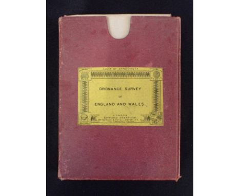 A 19TH CENTURY ORDNANCE SURVEY FOLDING MAP OF DORSETSHIRElinen back, sold by Edward Stanford, Charing Cross, London, with acc