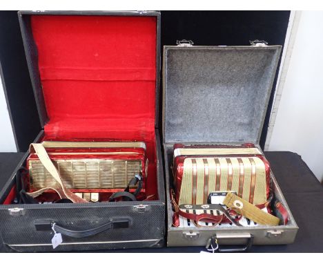 TWO CASED HOHNER ACCORDIONSan Arietta IM and Student V, made in Germany (2)