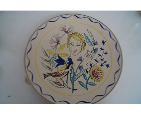 Poole Studio Charger 'Sugar for the Birds' 2006. Limited edition 9/80. Signed by N.Massarella. Diameter 34cm