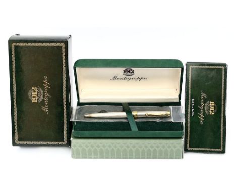 Drehkugelschreiber "Montegrappa 1055 VI". Korpus aus 925/000 Sterlingsilber. Beigegeben: Fünf Montegrappa-Ersatzminen sowie z