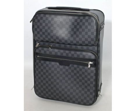 Koffer "Pégase 55", Louis Vuitton. Damier Graphite Canvas, schwarze Beschläge, teils mit Blindprägung "LOUIS VUITTON PARIS MA