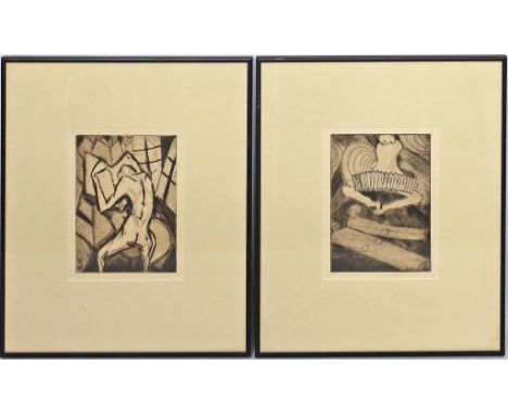 Hirsch, Karl Jakob (1892 Hannover - München 1952) Drei Arbeiten. Radierungen, je in der Platte monog. und dat. Plattenrand bi