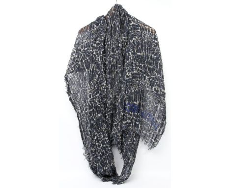 Leopard-Stola, Louis Vuitton & Stephen Sprouse. 70% Kaschmir und 30% Seide. Blaues Leoparden-Muster mit "LOUIS VUITTON" Graff