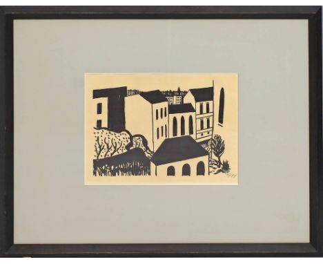 Heldt, Werner (1904 Berlin – Sant'Angelo/Ischia 1954) Häuser (1949). Lithographie (l. gebräunt), re. u. mit Bleistift monog. 