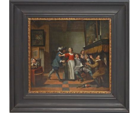 Craesbbeeck, Joos van (1605/06 Neerlinter – Brüssel 1660/61), att. Im Wirtshaus mit Kupplerin. Öl/Lwd. (doubliert, rest.). 49