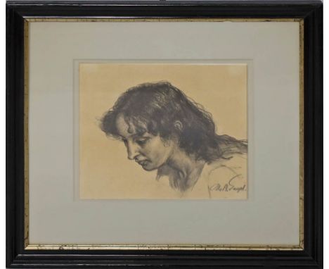 Engel, Otto Heinrich (1866 Erbach - Glücksburg 1949) Kopfstudie einer Frau, vermutlich Siri Fischer-Schneevoigt, einer Finnin