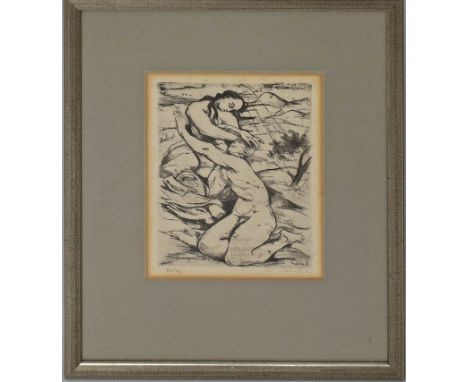 Jaeckel, Willy (1888 Breslau - Berlin 1944) Weibiche Akte. Radierung (Randbereich bzw. unter PP. gebräunt), re. u. mit Bleist