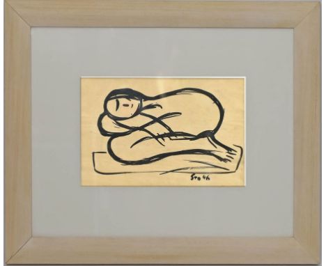 Stomps, Louise (1900 Berlin - Wasserburg am Inn 1988) Ohne Titel. Tuschezeichnung, u. monog. "Sto" und dat. (19)46. Ca. 22x 2