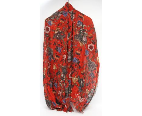 Foulard, Louis Vuitton & Chapman Brothers. 70% Kaschmir und 30% Seide. Kl. Tragespuren. Limitierte Edition aus kleiner Kapsel