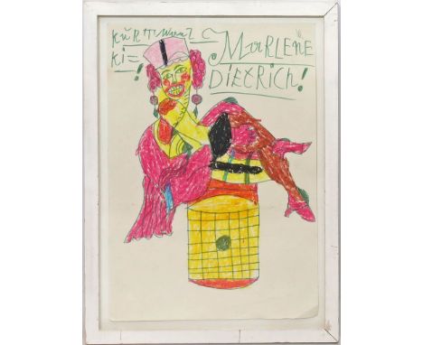 Wanski, Kurt (1922 Berlin 2012) "Marlene Dietrich", so im Werk bez. Mischtechnik, o. bez. Ca. 41x 29,5 cm. R.