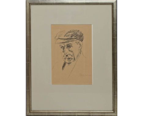 Liebermann, Max (1847 Berlin 1935) "Selbstbildnis mit Schirmmütze". Lithographie auf Bütten, re. u. mit Bleistift sign. Aus d