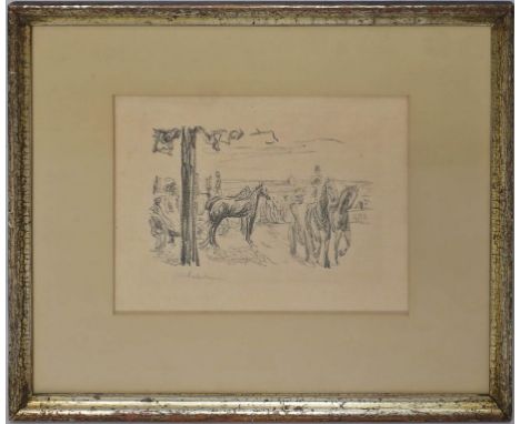 Liebermann, Max (1847 Berlin 1935) "Corso auf dem Monte Pincio" (1913). Lithographie/Japan (min. fleckig), li. u. mit Bleisti