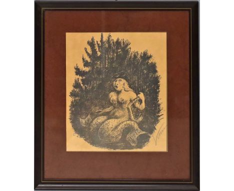 Kubin, Alfred (1877 Leitmeritz - Zwickledt 1959) "Donauweibchen" (1929). Lithographie/Velin, re. u. sign. Ca. 29x 19 cm. PP.,