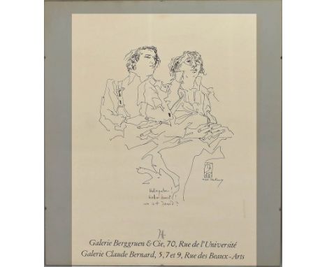 Hockney, David (geb. 1937 Bradford) Ausstellungsplakat Galerie Berggruen und Galerie Claude Bernard, in der Darstellung dat. 