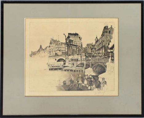 Hubbuch, Karl (1891 Karlsruhe 1979) Jannowitzbrücke Berlin (1922). Radierung (l. gebräunt, min. fleckig), re. u. mit Bleistif