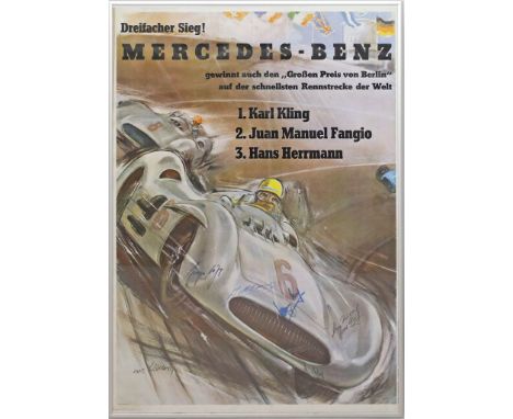 Liska, Hans (1907 Wien - Wertheim 1983), nach Werbeplakat Mercedes-Benz. Nachdruck WZ 6868/00/00/0378. Dreifacher Sieg beim G