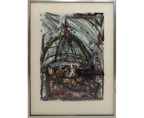 Heywood, Sally (geb. 1964 in Liverpool) Sankt Nikolai-Kirche Potsdam. Mischtechnik/Acryl/Papier, u. mit Bleistift sign. und d