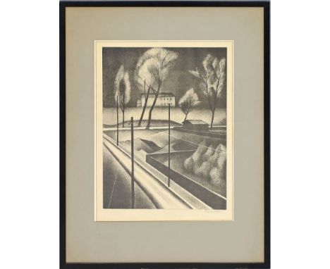 Kanoldt, Alexander (1881 Karlsruhe - Berlin 1939) Frost (1923). Lithographie, re. u. mit Bleistift sign. Bildmaß ca. 35x 26,5