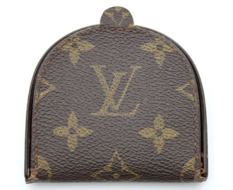 Münzportmonnaie, Louis Vuitton. Monogramm Canvas, braunes Rindsleder mit Blindprägung "LOUIS VUITTON PARIS made in france". I