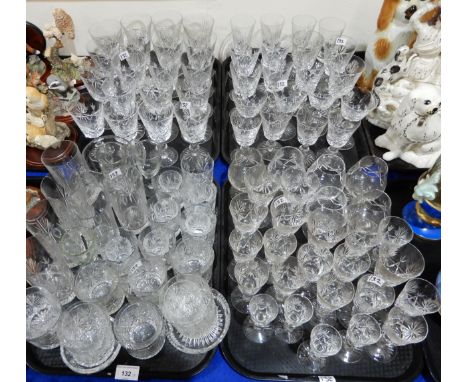 An extensive suite of Edinburgh crystal Edinburgh Star pattern glasses including brandy, wine, tumblers, highball, sherry etc