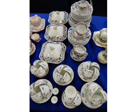 A Royal Crown Derby tea set in 8601 pattern, comprising 22 cups, 23 saucers, 15 plates,&nbsp; and two egg cups, together with