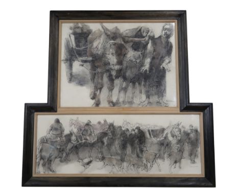 ANDA PATERSON RSW RGI (SCOTTISH 1935-2022) &nbsp;ROAD TO SANTANA &nbsp;Carbon and pastel, signed lower right, dated (19)92, 9