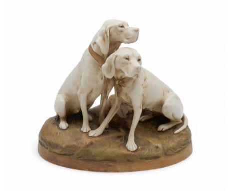 A Royal Dux group of two hunting dogs Condition Report:Available upon request