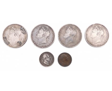George IV&nbsp;(1820-1830)&nbsp;1 Crown 1821 Obverse Laureate portrait of King George IV left, legend around GEORGIUS IIII D: