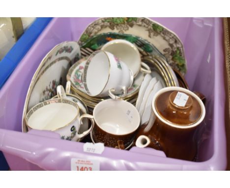 A selection of ceramics including Duchess tea service
