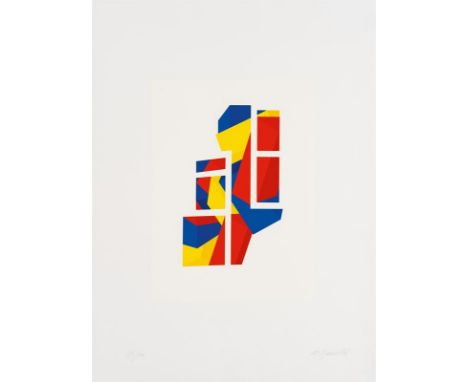 Roland GoeschlFenster-Sesselbild1997Farbsiebdruck auf Büttenpapier; ungerahmt60 x 45 cm (Blattmaß)Handschriftlich nummeriert 