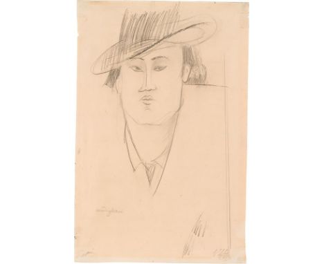  Amedeo Modigliani zugeschriebenPorträt eines Mannes1917Bleistift auf Papier; gerahmt36,5 x 23,3 cm (Passep.-Ausschnitt); 39 