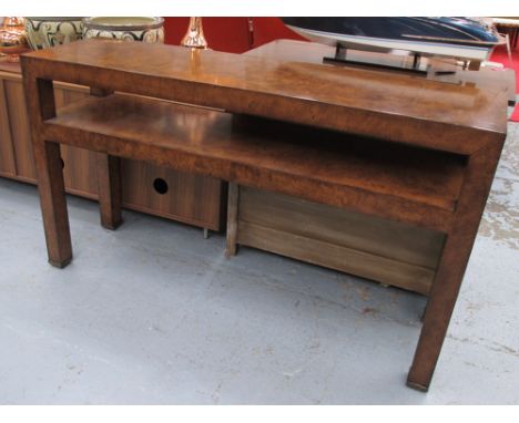 CONSOLE TABLE, walnut with undertier, 41cm D x 158cm W x 89cm H.