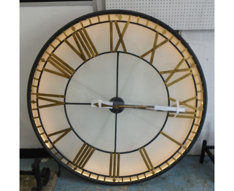 WALL CLOCK, circular with light box behind, 119cm diam.