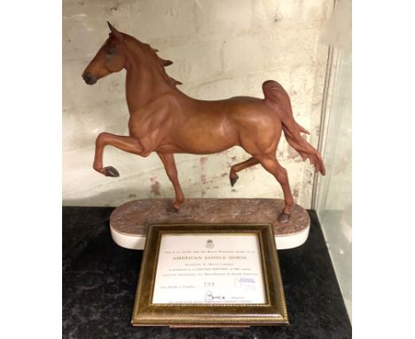 ROYAL WORCESTER MODEL OF A SADDLE HORSE - LIMITED EDITION 193 WITH CERTIFICATE