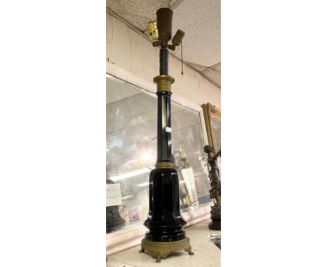LARGE RUBY GLASS COLUMN LAMP - 90CMS (H)
