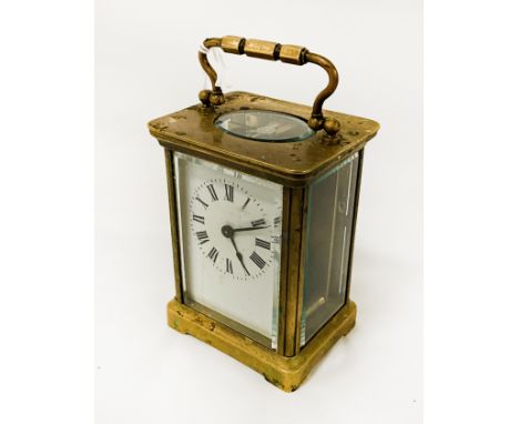 BRASS 8 DAY CARRIAGE CLOCK