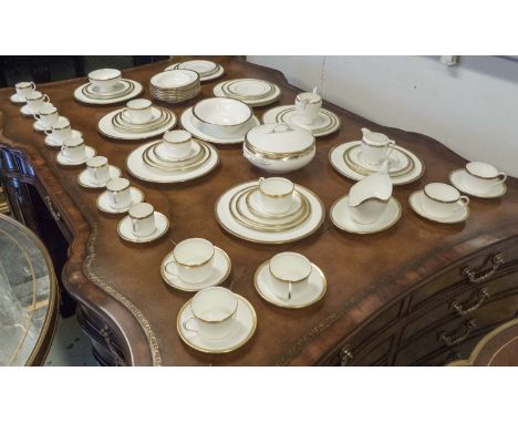 DINNER SERVICE, Coalport English fine bone china, Elite, eight place and eight piece service including plates tea and coffee.
