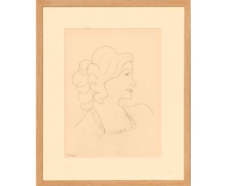 HENRI MATISSE 'Portrait of a woman in profile 017', collotype, 1943, limited edition 950, 32cm x 25cm, framed and glazed.