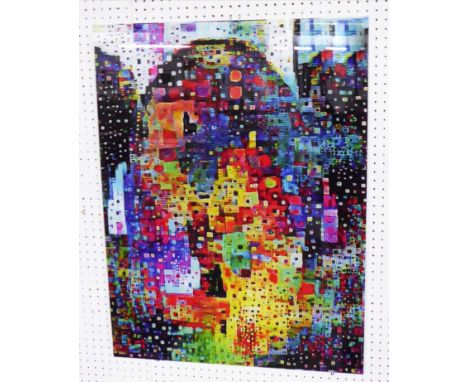 YASSINE ZINE 'Abstract portrait of an urban view', remixed media under acrylic, 80cm x 60cm.
