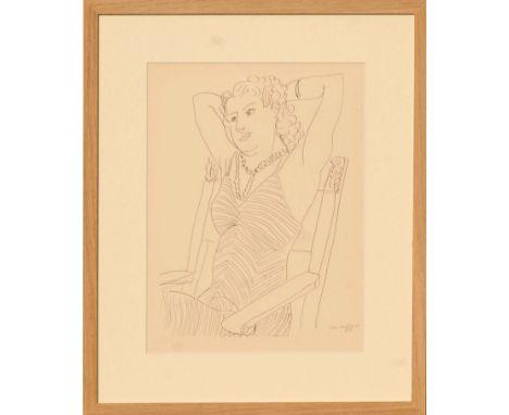 HENRI MATISSE 'Portrait of a woman in profile P4', collotype, 1943, limited edition 950, 32cm x 25cm, framed and glazed.
