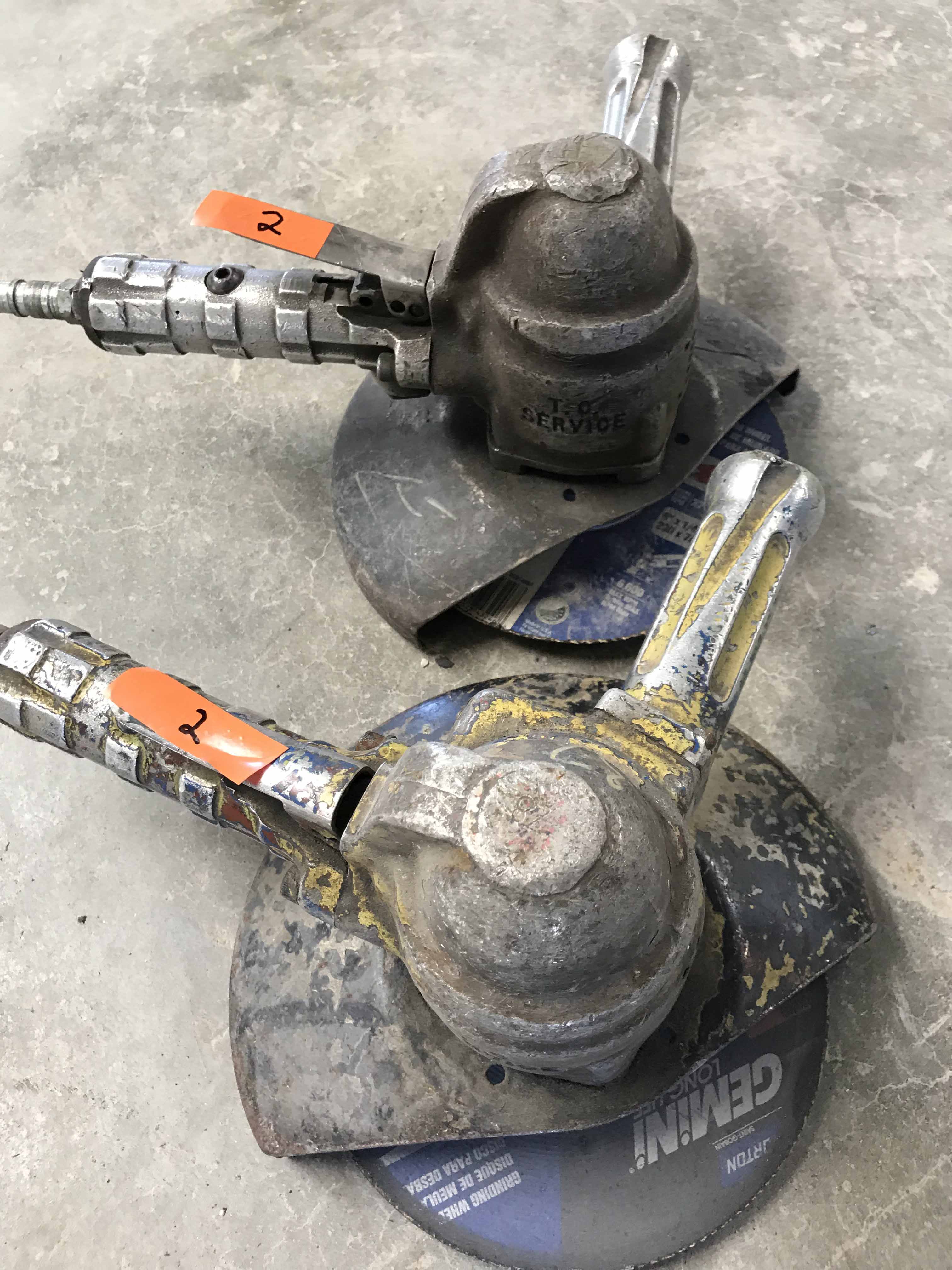 LOT OF (2) TOP CAT MDL. 56AVL PNEUMATIC ANGLE GRINDERS, 6000 RPM