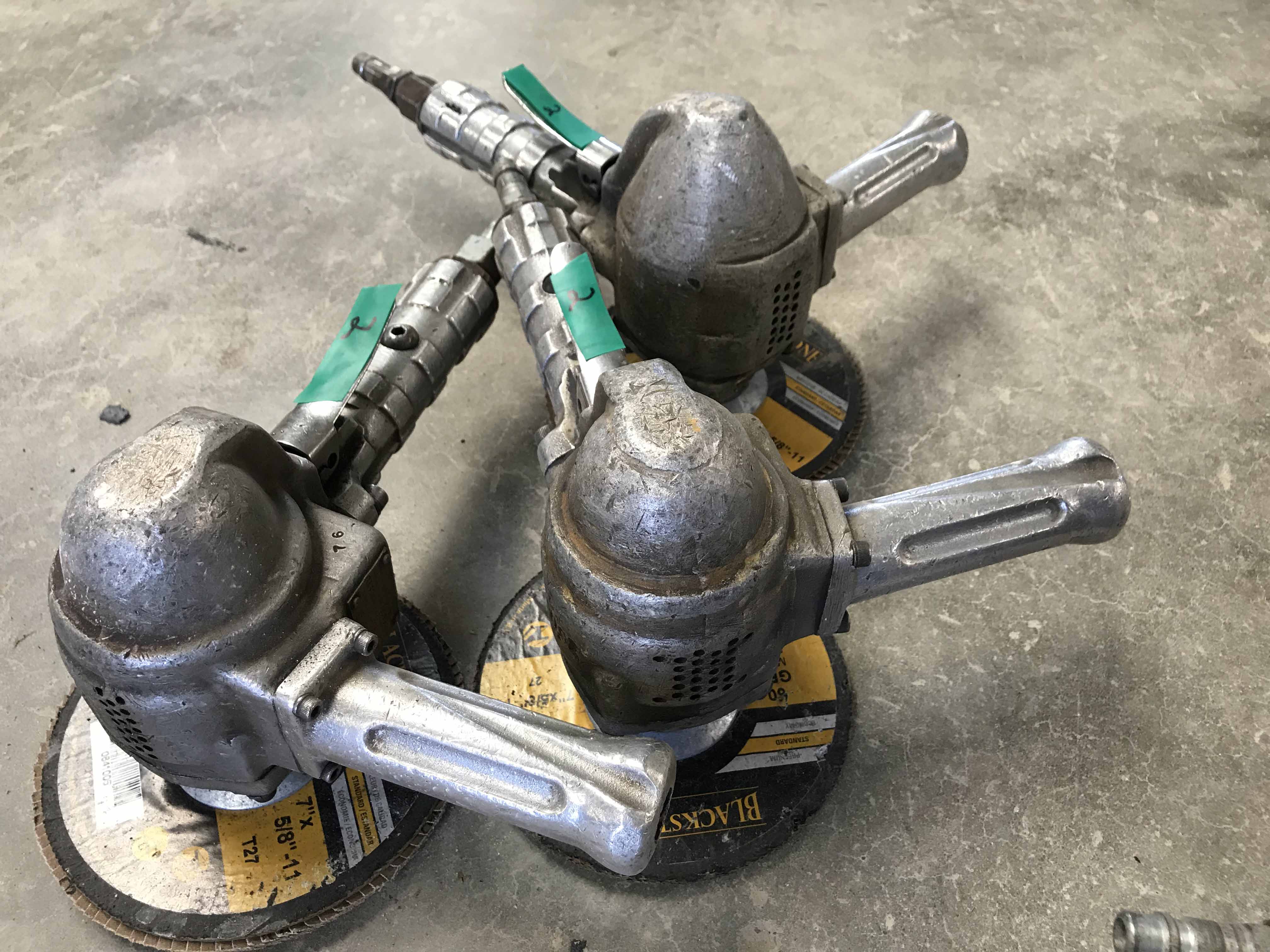 LOT OF (3) TOP CAT MDL. 56VL PNEUMATIC ANGLE GRINDERS, 6000 RPM