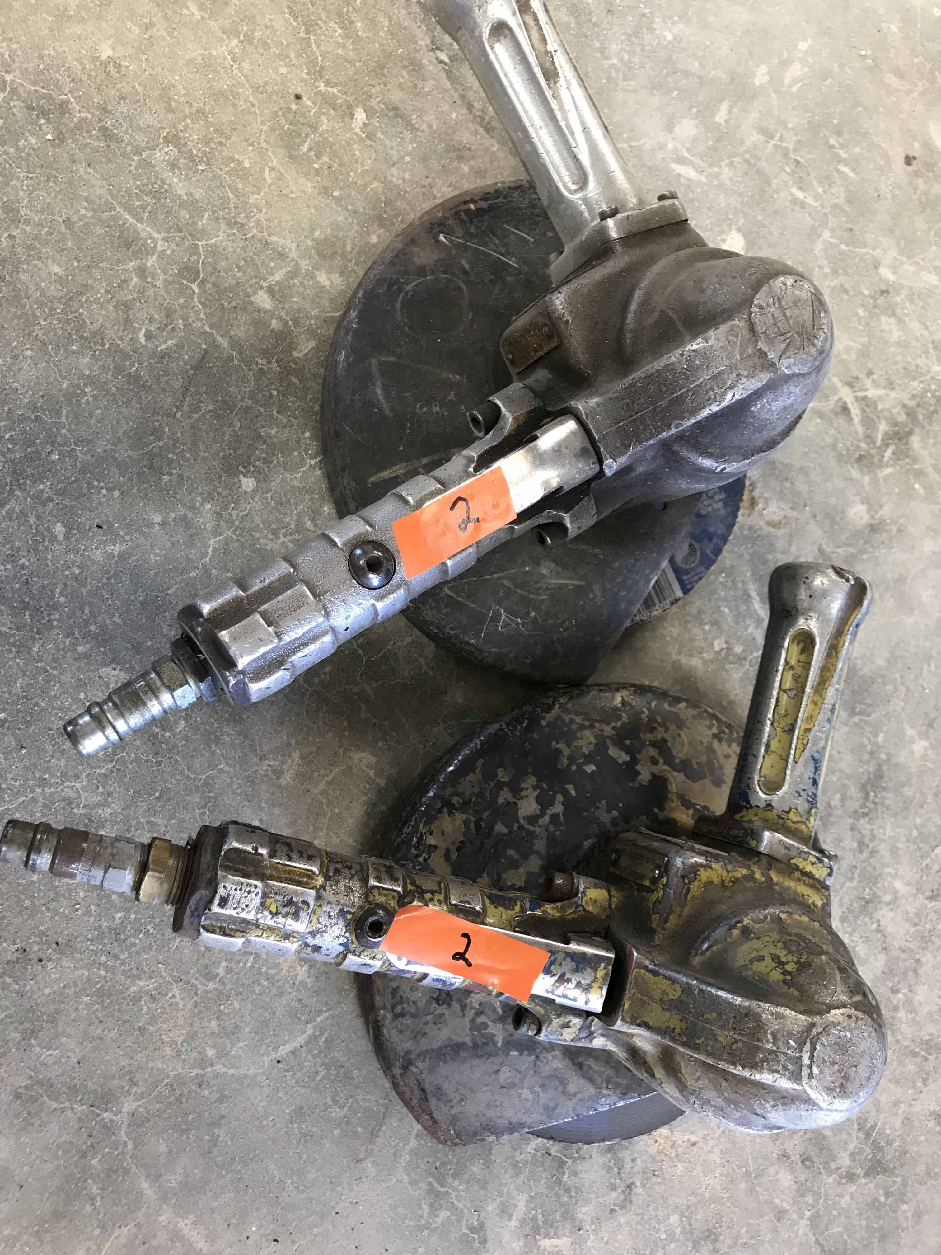 LOT OF (2) TOP CAT MDL. 56AVL PNEUMATIC ANGLE GRINDERS, 6000 RPM