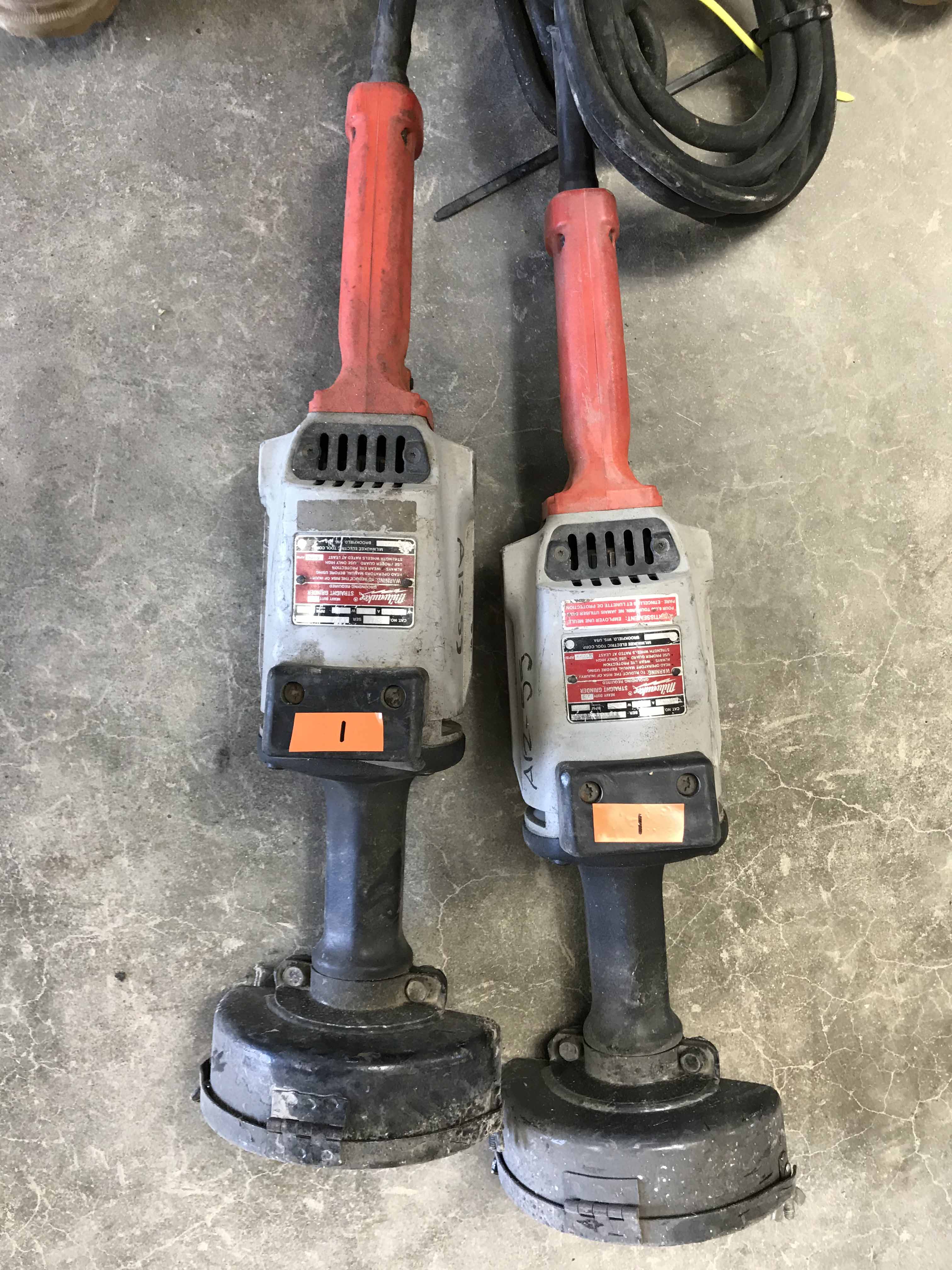 LOT OF (2) MILWAUKEE 6" HEAVY DUTY STRAIGHT GRINDERS, CAT 5243