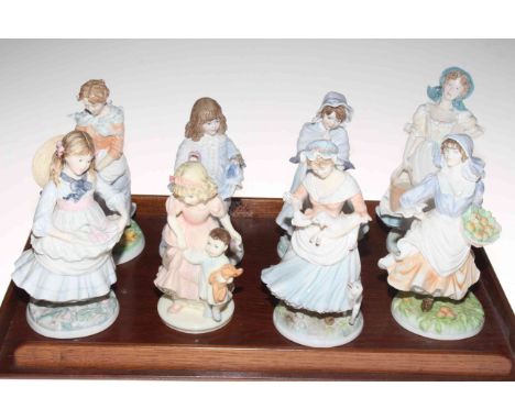 Six Royal Worcester limited edition Old Country Ways and NSPC figures, and two Coalport Children figures (8).